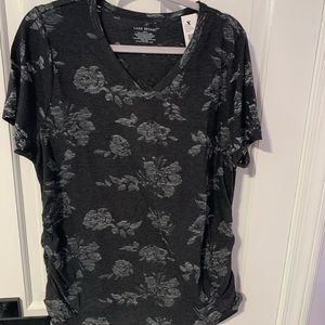 Lane Bryant- Short Sleeve V neck Side Ruched Tee